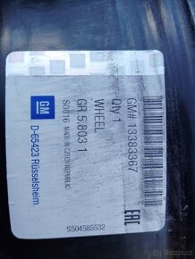 Prodám originální plechový disk opel 6,5Jx16 - 2