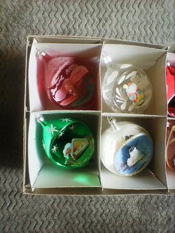 Retro skleněné vánoční ozdoby s vlepem  3 - 2