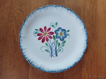 STAROŽITNÝ FAJÁNS TALÍŘ SARREGUEMINES RUČNĚ MALOVANÝ - 2