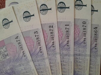 1000kč  s přítiskem - 2