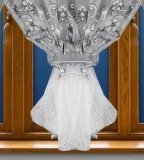 Hotová voálová záclona šedo bílá - 2