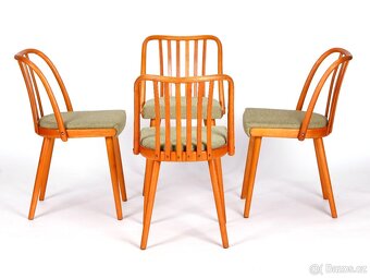 A. Šuman, přečalouněné dubové židle TON 4 kusy. - 2