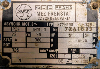 Motor 22kW 735 otáček - 2