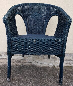 Proutěné křeslo. Modré. Robustní - 2