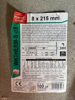 Klimas - WKTHERM 8x215 - talířové hmoždinky - 2