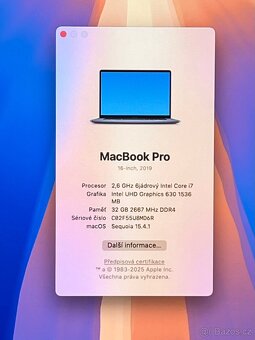 MacBook Pro 16” 2019 CTO/32GB RAM/i7/1TB SSD/ Záruka - 2