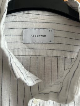 Reserved - pánská bílá košile s pruhy - 2