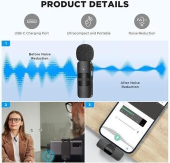 Bezdrátový mikrofon BOYA BY-V20 USB-C - 2
