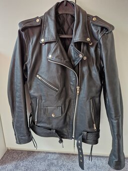 Dámská motorkářská bunda kožená - 2