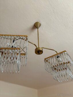 Retro křišťálový lustr + světlo na zeď - 2