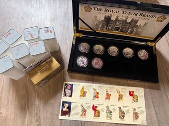 7x stříbrná mince Royal Tudor Beasts 2oz v etui 2022 - 2