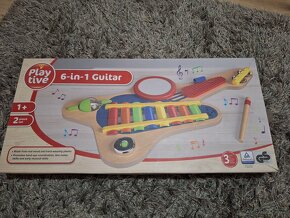 Dřevěny hudební nástroj 6v1- novy + další nové hračky - 2