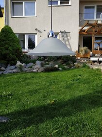 Závěsný lustr, skleněný, bílý - 2