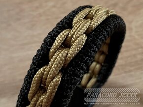 PARACORD náramek (20 cm) black - bronze - 2