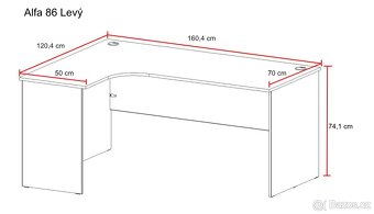 Kancelářský rohový stůl Alfa 86 - 2