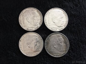 4 kusy 5 marek Třetí Říše Německo, každá mince jiná - 2