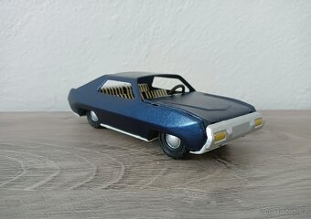 Retro hračka, plechové autíčko, setrvačník - 2