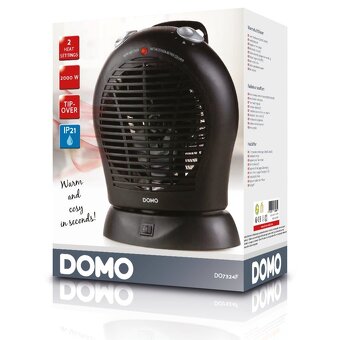 Teplovzdušný ventilátor s oscilací - DOMO DO7324F - NOVÝ - 2