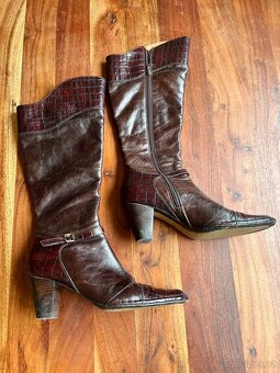 Dámské kožené zateplené kozačky - 2