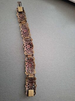 Starožitný filigránový náramek s orientálními motivy , ruční - 2