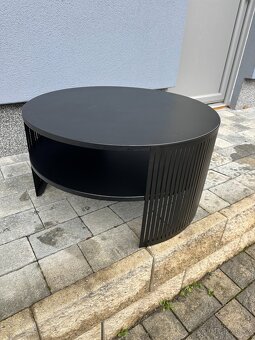 Konferenční stolek REXIO 75×75 cm – černý kovový rám + úložn - 2