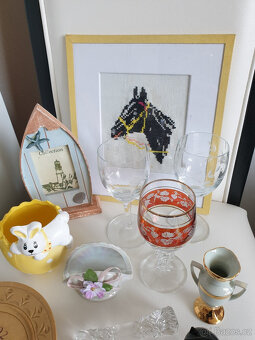 Dekorace mix různé retro sklo porcelán keramika - 2