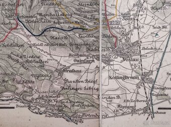 Rakousko-Uhersko r.1891 turist. mapa Vídeň ský les Baden Lax - 2