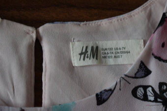 Šaty H&M s motýlky vel. 122, šifonové - 2