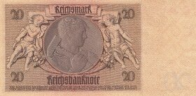 20 Reichsmark 1929, Válečné vydání,platná na našem území. St - 2