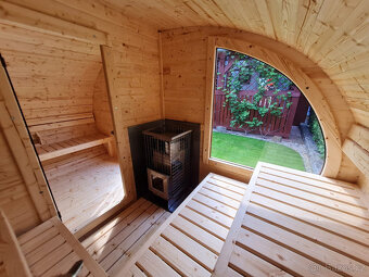 Venkovní finská oválná sauna s odpočívárnou - 2