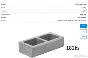 Prodám betonové tvarovky KB Blok - bílé - 2