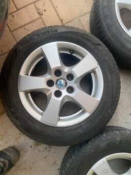 Alu kola 14” 5x100 Škoda a letní pneu 185/60/R14 - 2