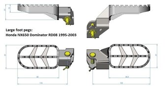 Široké enduro stupačky Honda NX650 Dominator RD08(1995-2003) - 2