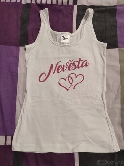 Dámské bílé tílko s nápisem Nevěsta, vel. XS - 2