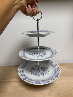 Porcelánový etazér, patrový talíř, cibulák - 2