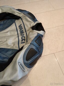 Vanucci Blau Titan-Pánská kožená moto kombinéza, dvoudílná - 2