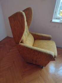 Retro křeslo ušák  hořčicová barva  velmi zachovalé - 2