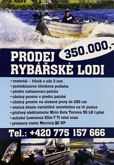 Rybářská hliníková loď 480 cm včetně vybavení - 2