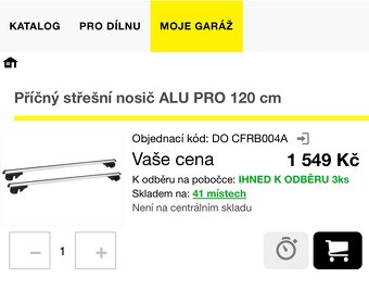 Příčníky na auto Vw 120cm - 2