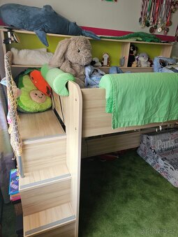 Patrová postel pro dvě děti Bibop + 2x malý psací stůl - 2