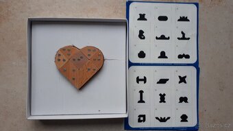 Dřevěný magnetický tangram srdce - 2