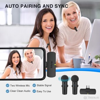 FIFINE Wireless Lavalier System se 2 mikrofony, Lapel Mic - 2