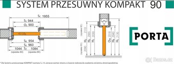 Stavební pouzdro pro posuvné dveře š. 90cm - 2
