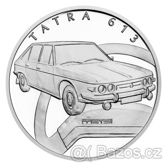 Stříbrná mince Na kolech - Osobní automobil Tatra 613 proof - 2