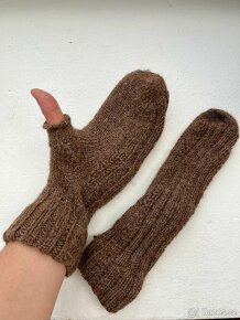 Ručně pletené alpaka ponožky rukavice 39/42 PC 45 Eur - 2