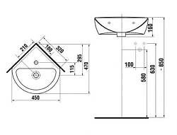 rohové umývátko JIKA - Mio - 2