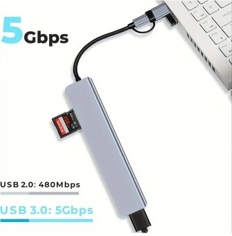 USB-C/USB hub s SD,microSD, USB 3.0&USB 2.0,Jack - 2
