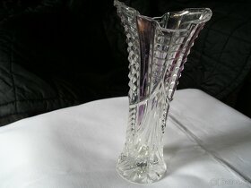 Broušené sklo váza + mísa - 2
