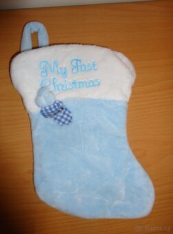 Vánoční punčocha mikroplyš 1x použitá - 2 ks - 2