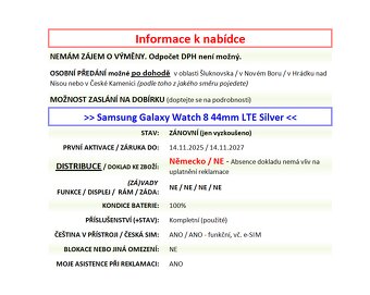 Samsung Galaxy Watch8 44 mm LTE Stříbrné ZÁNOVNÍ - 2